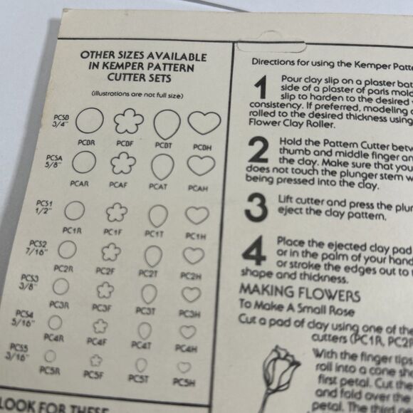 Vintage New Old Stock Kemper Tools Clay Pattern Cutters Set PCS1 - 1/2" - Sealed - Picture 8 of 10